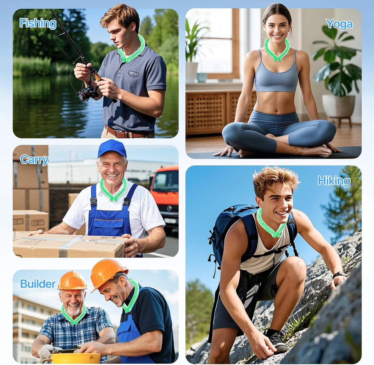 Cooling Neck Wrap for Summer Heat Relief, Wearable Ice Neck Cooling Tube with Quick Freeze Gel, Reusable Hands-Free Cold Band Lasts Up to 5 Hours for Outdoor, Yardwork, Workouts