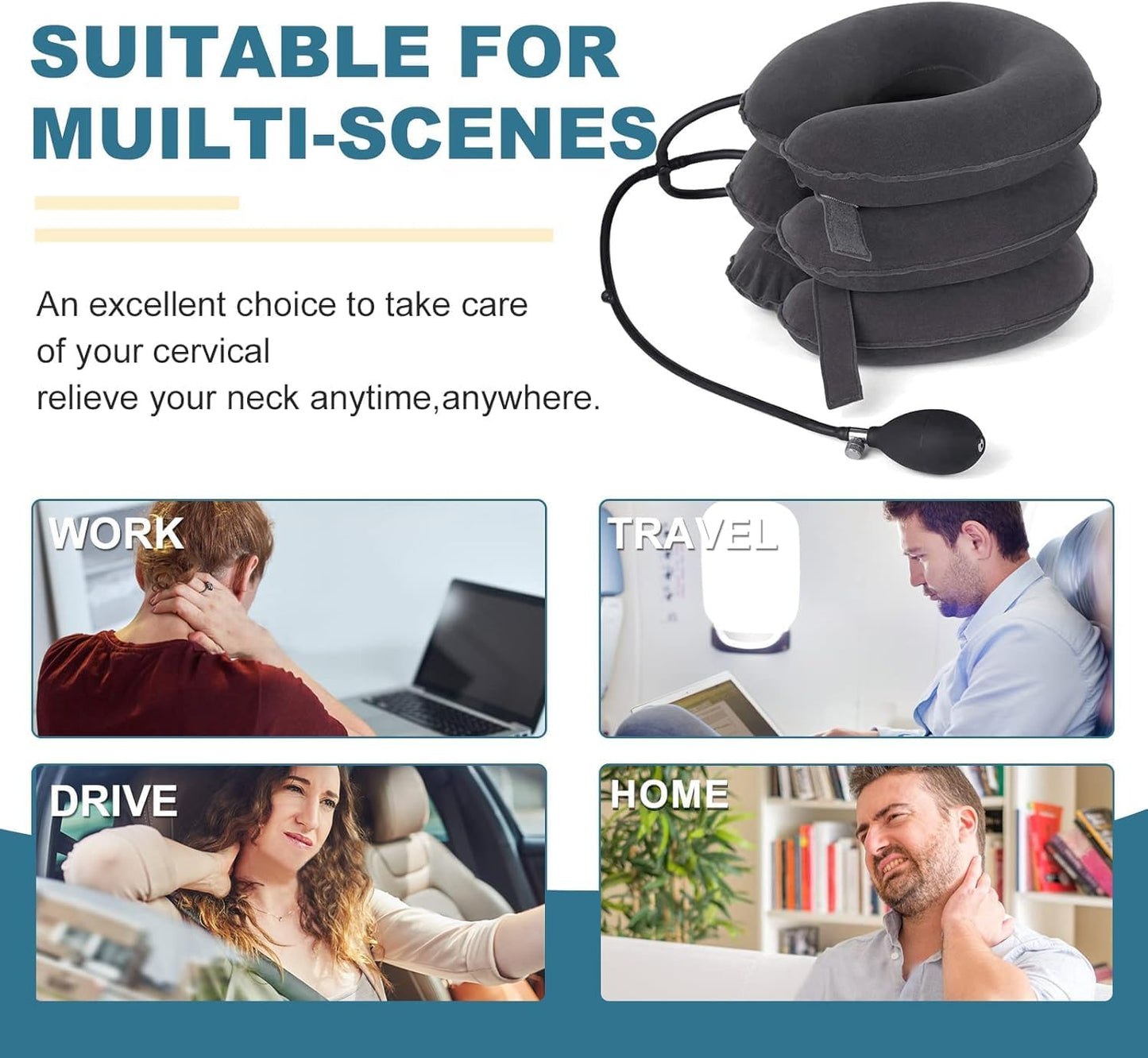 Pogcay Neck Stretcher, Cervical Traction Device for Neck Pain Relief