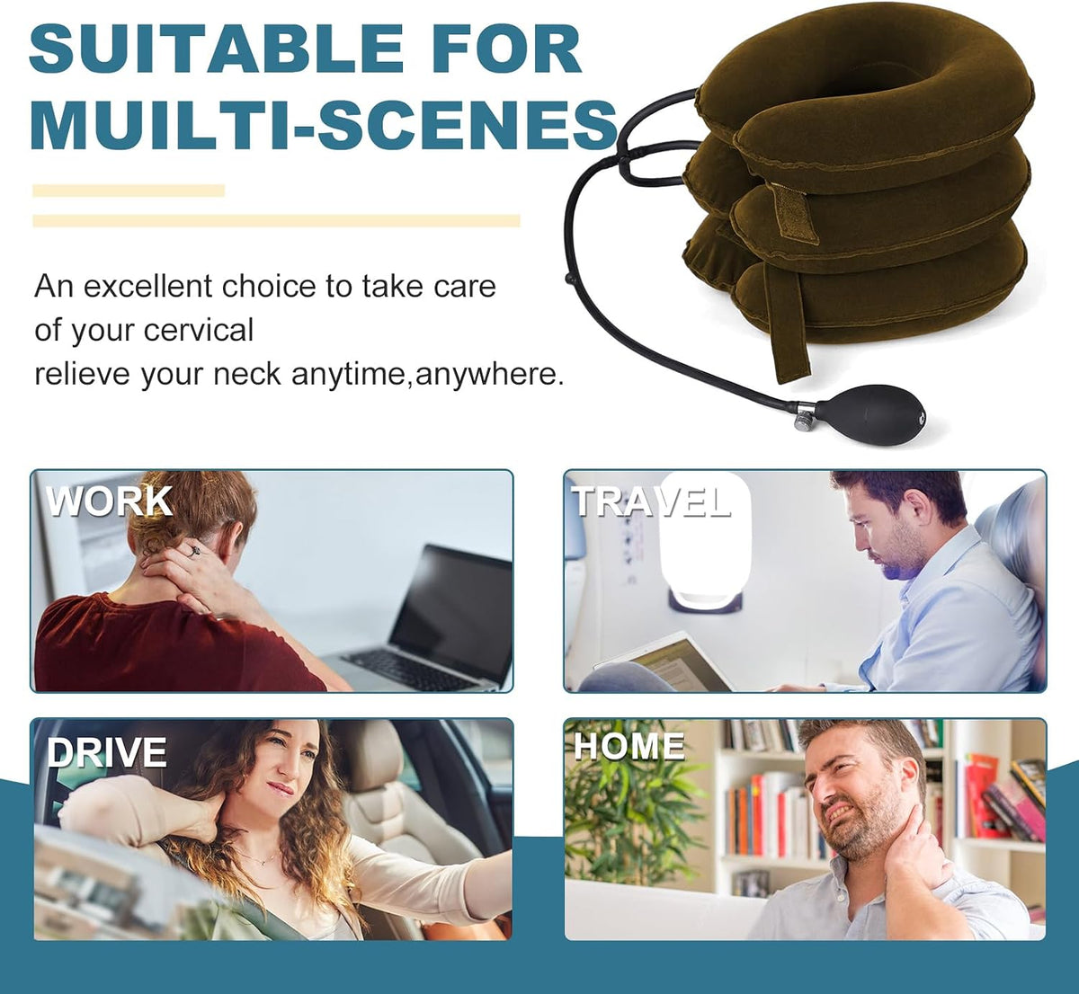 Pogcay Neck Stretcher, Cervical Traction Device for Neck Pain Relief