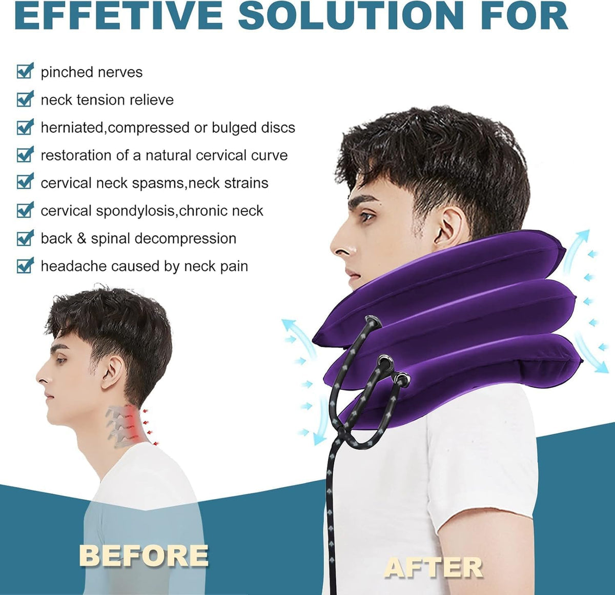 Pogcay Neck Stretcher, Cervical Traction Device for Neck Pain Relief