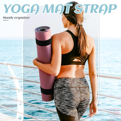 4 Pcs Nylon Yoga Mat Strap Stretchable Holder Straps Heavy Duty Bungee Straps Band Adjustable Carrying Strap for Exercise Workout Pilates Yoga Mat Storage Gym, Black