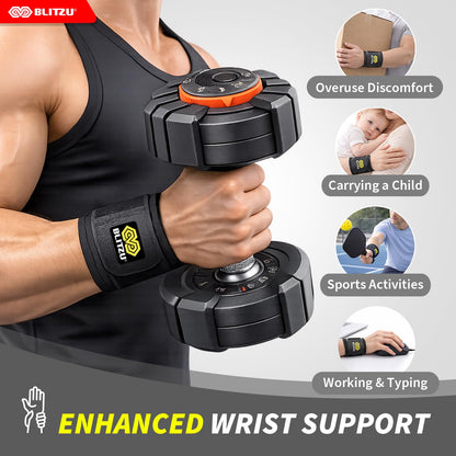 2 Pack Wrist Wraps, Carpal Tunnel Wrist Brace for Women and Men, Breathable Adjustable Compression Wrist Support for All-Day Wear, Wrist Bands for Work, Fitness, Weightlifting, Gym Workout