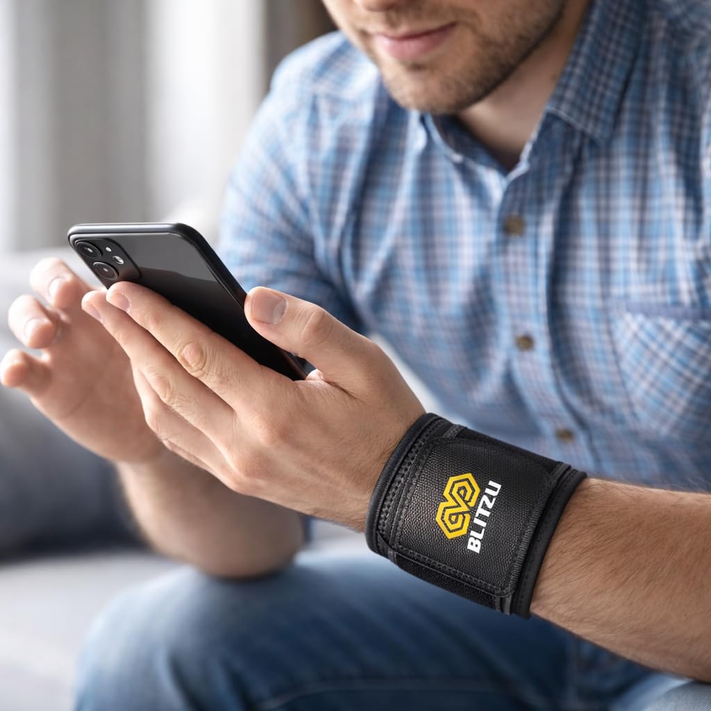 2 Pack Wrist Wraps, Carpal Tunnel Wrist Brace for Women and Men, Breathable Adjustable Compression Wrist Support for All-Day Wear, Wrist Bands for Work, Fitness, Weightlifting, Gym Workout