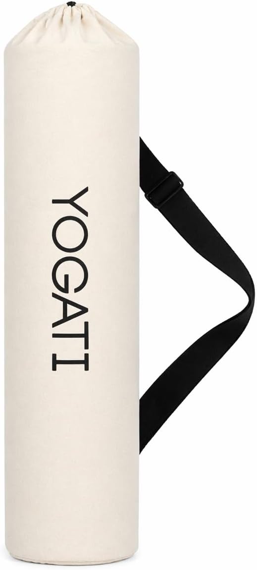 ® Cotton Yoga Mat Bag with Adjustable Strap | Durable Yoga Bag for Mats, Perfect for Pilates and Fitness Enthusiasts | Can Fit Thick and Even Wide Yoga Mats to Protect and Carry Around - Beige