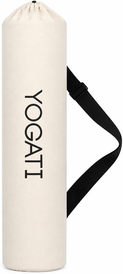 ® Cotton Yoga Mat Bag with Adjustable Strap | Durable Yoga Bag for Mats, Perfect for Pilates and Fitness Enthusiasts | Can Fit Thick and Even Wide Yoga Mats to Protect and Carry Around - Beige