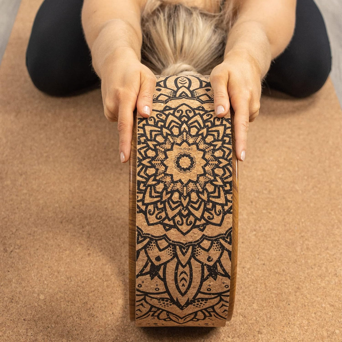 Yoga Wheel,Exercise Prop for Back Pain, Yoga Poses, Pilates, Stretches, Backbend Inversions and Bridge Position,Improves Flexibility, Balance and Core Strength