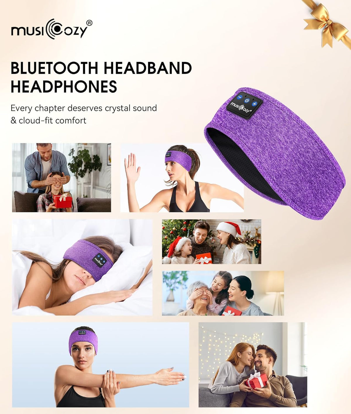 Bluetooth 5.4 Sleep Headphones Headband Sports Wireless Audio