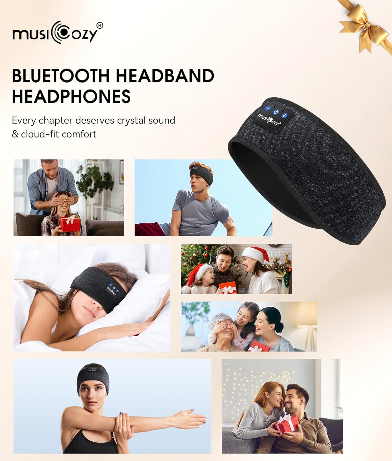Bluetooth 5.4 Sleep Headphones Headband Sports Wireless Audio