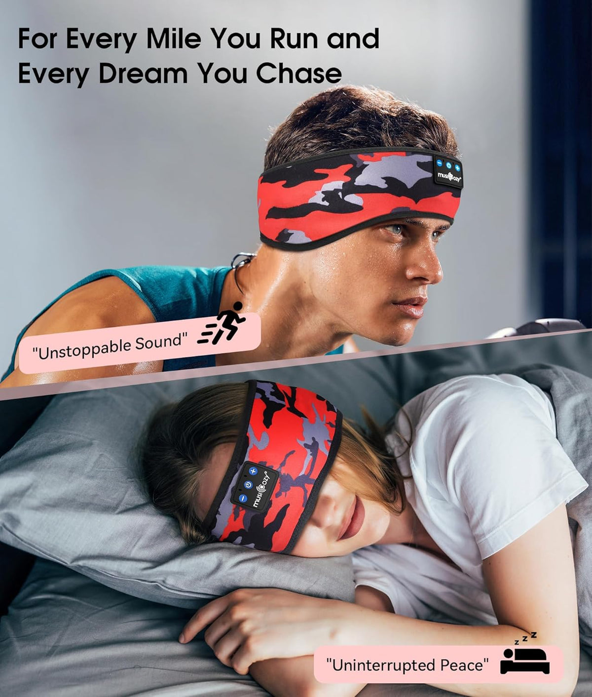 Bluetooth 5.4 Sleep Headphones Headband Sports Wireless Audio