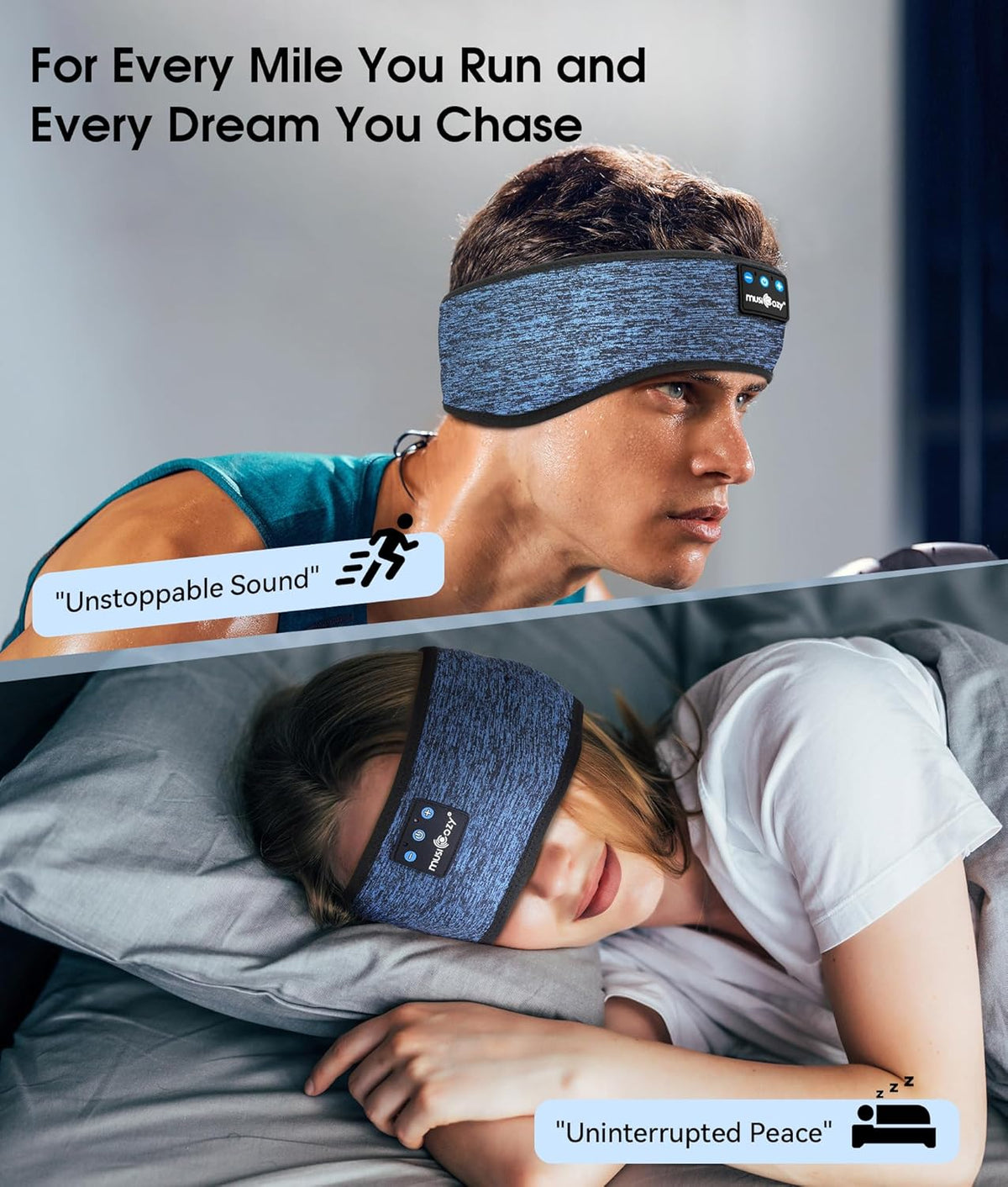 Bluetooth 5.4 Sleep Headphones Headband Sports Wireless Audio