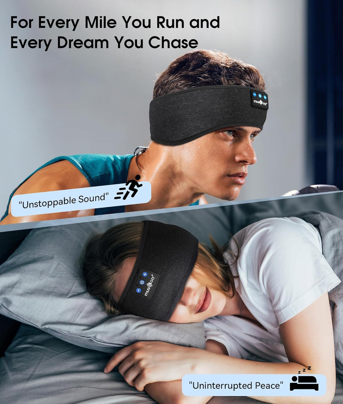 Bluetooth 5.4 Sleep Headphones Headband Sports Wireless Audio