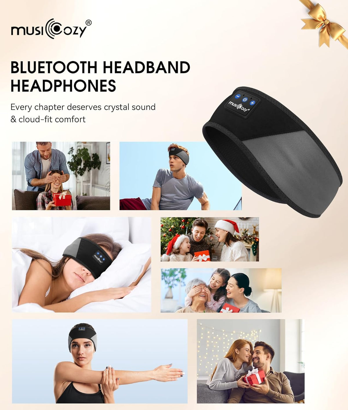 Bluetooth 5.4 Sleep Headphones Headband Sports Wireless Audio