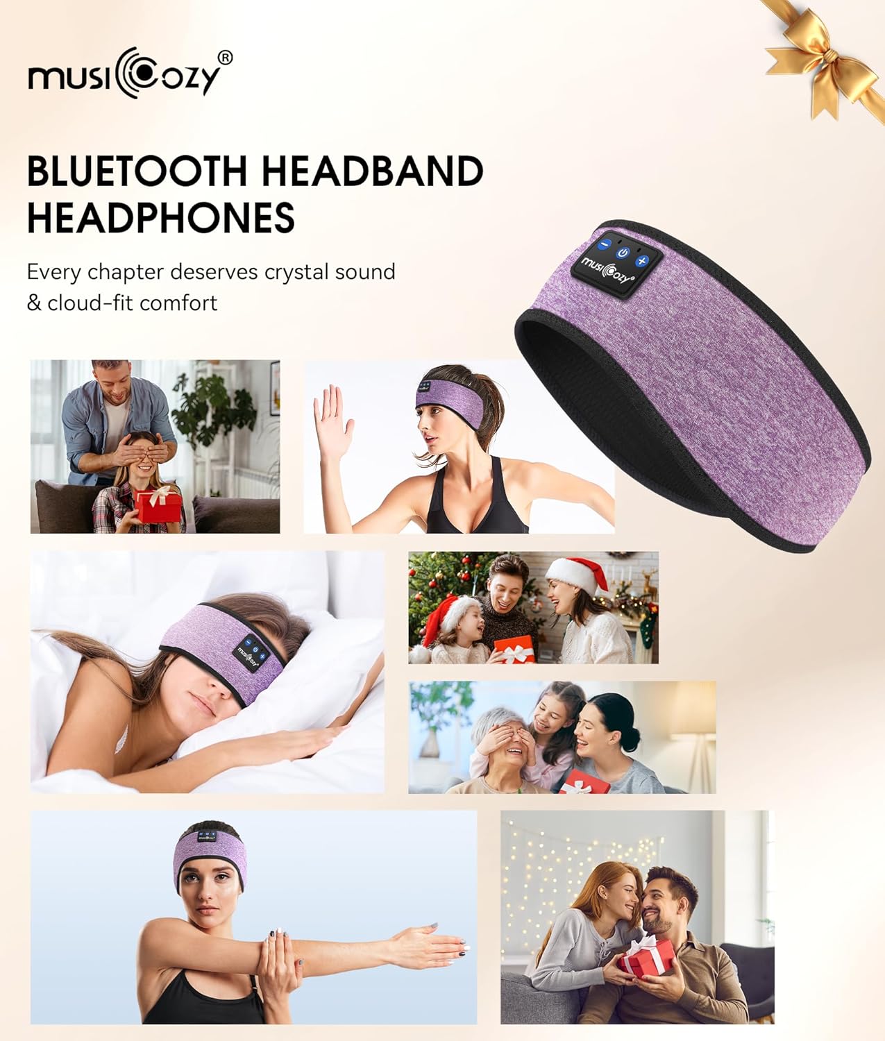 Bluetooth 5.4 Sleep Headphones Headband Sports Wireless Audio