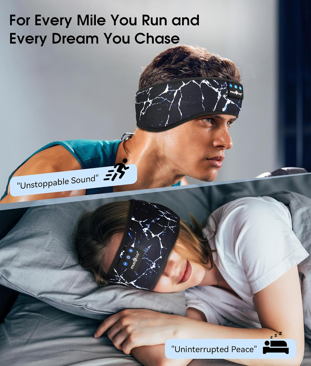 Bluetooth 5.4 Sleep Headphones Headband Sports Wireless Audio