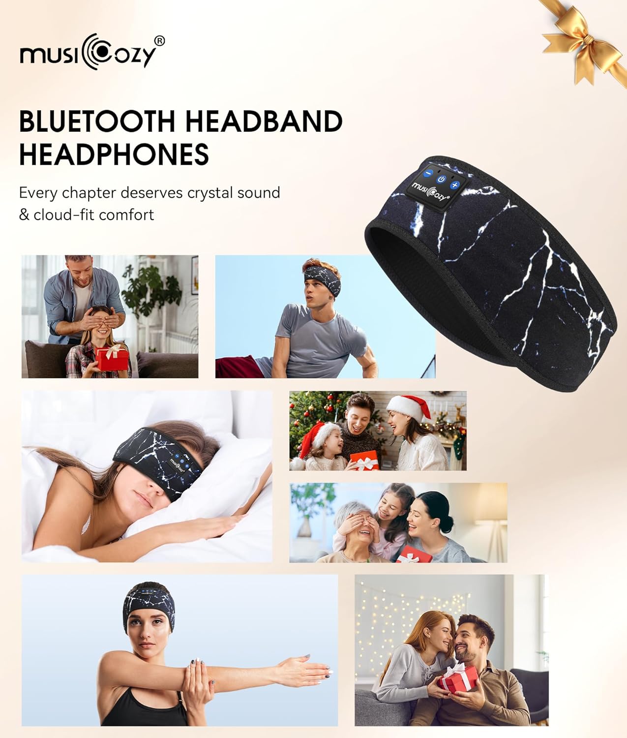 Bluetooth 5.4 Sleep Headphones Headband Sports Wireless Audio