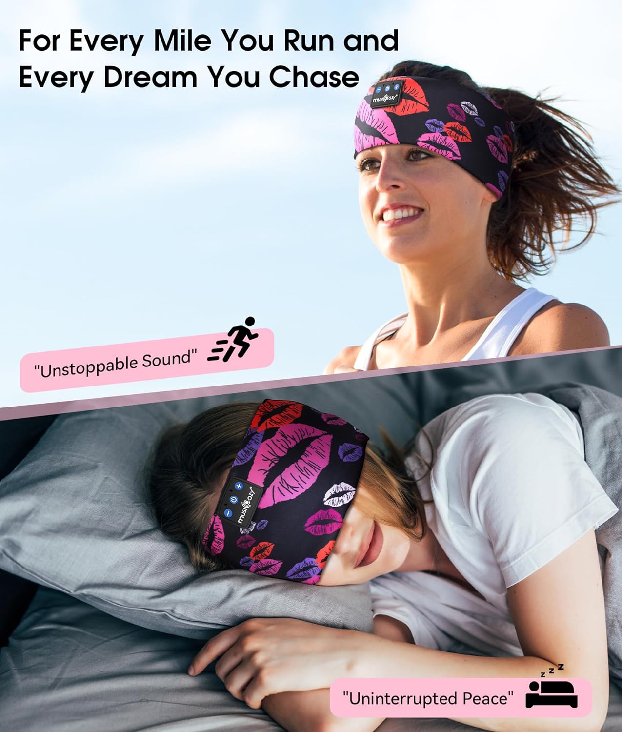 Bluetooth 5.4 Sleep Headphones Headband Sports Wireless Audio