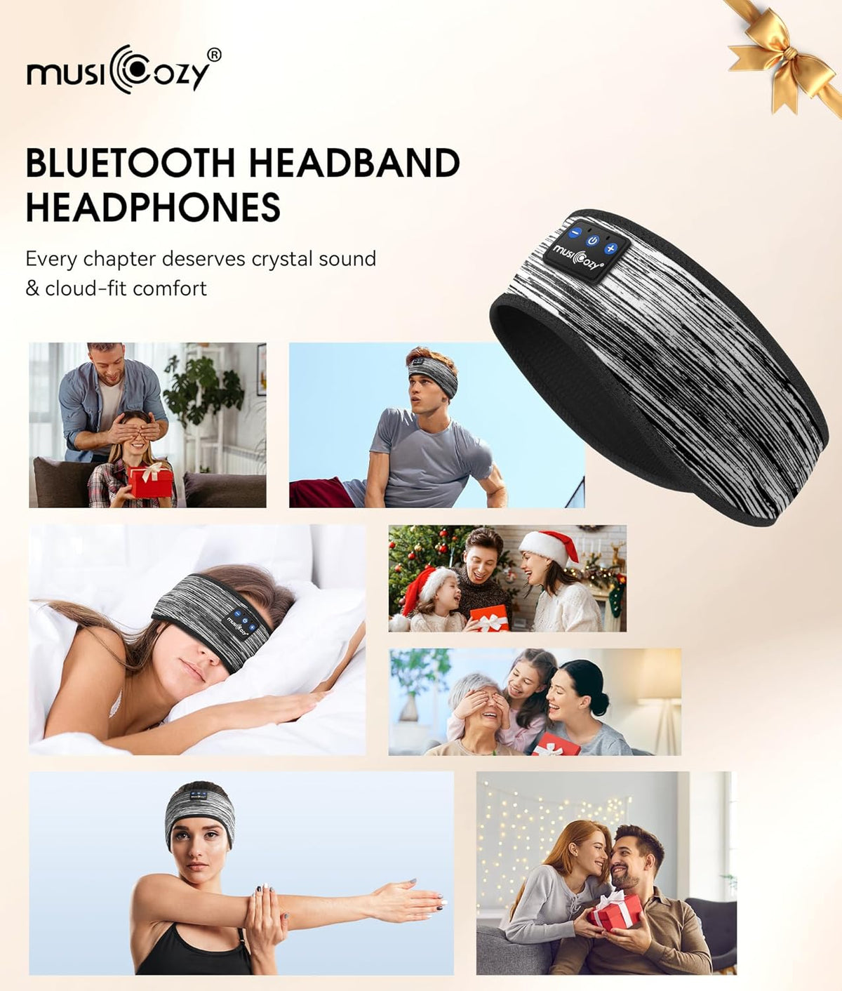 Bluetooth 5.4 Sleep Headphones Headband Sports Wireless Audio