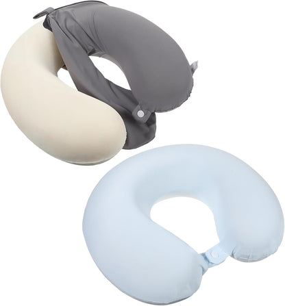 2 Pcs Neck Pillow Covers with Zipper, Cooling U Shaped Travel Pillow Case Cover, Replacement Neck Pillows Case, Soft and Smooh Washable oft Airplane Pillows Covers, Black Grey(No Filler)