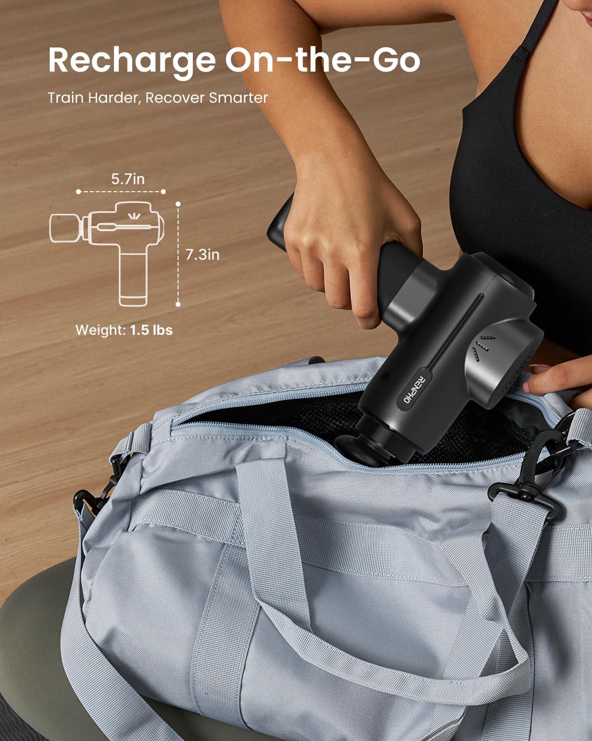 Active+ Thermacool Massage Gun with Heat & Cold, App Control with Video-Guided Courses, Deep Tissue Handheld Massager for Back and Neck, 5 Speeds, 5 Heads, Carry Case, Gifts for Men Women