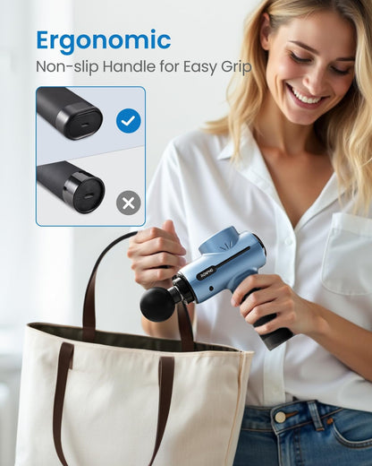 Active+ Thermacool Massage Gun with Heat & Cold, App Control with Video-Guided Courses, Deep Tissue Handheld Massager for Back and Neck, 5 Speeds, 5 Heads, Carry Case, Gifts for Men Women