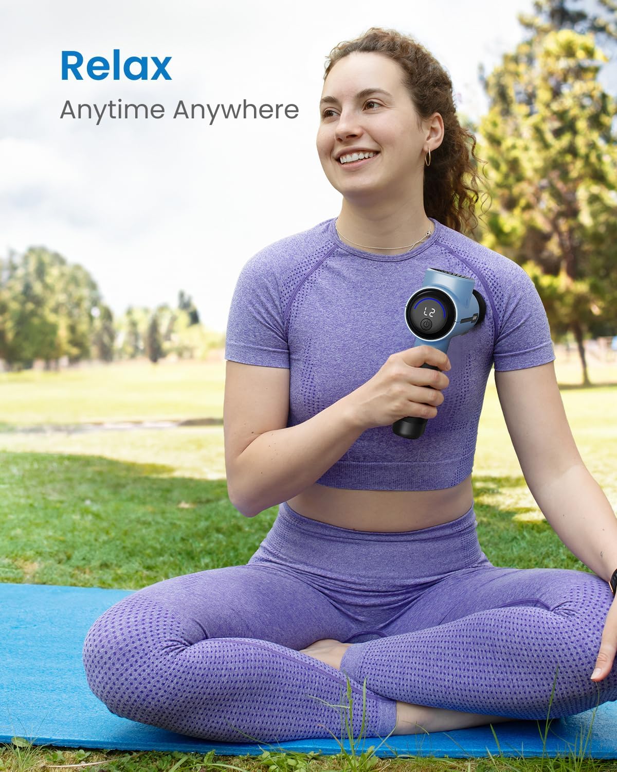 Active+ Thermacool Massage Gun with Heat & Cold, App Control with Video-Guided Courses, Deep Tissue Handheld Massager for Back and Neck, 5 Speeds, 5 Heads, Carry Case, Gifts for Men Women