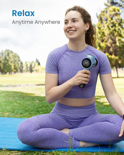 Active+ Thermacool Massage Gun with Heat & Cold, App Control with Video-Guided Courses, Deep Tissue Handheld Massager for Back and Neck, 5 Speeds, 5 Heads, Carry Case, Gifts for Men Women