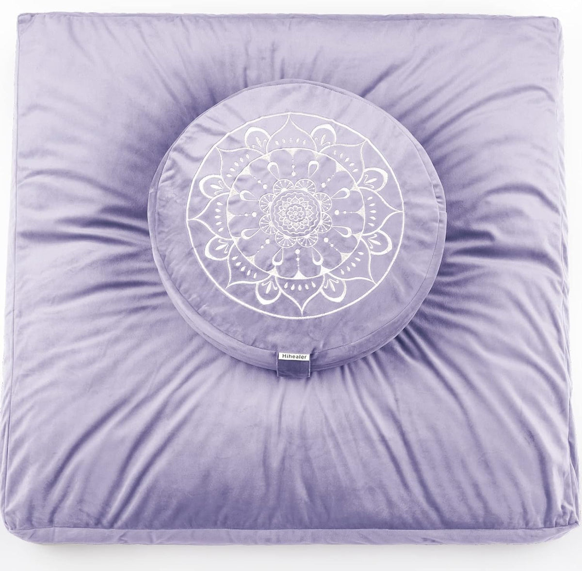 Meditation Cushion, Traditional Tibetan Meditation Pillow Velvet Cover - Large Floor Cushion Seating for Adults - Yoga Buckwheat Bolster for Women、Moms