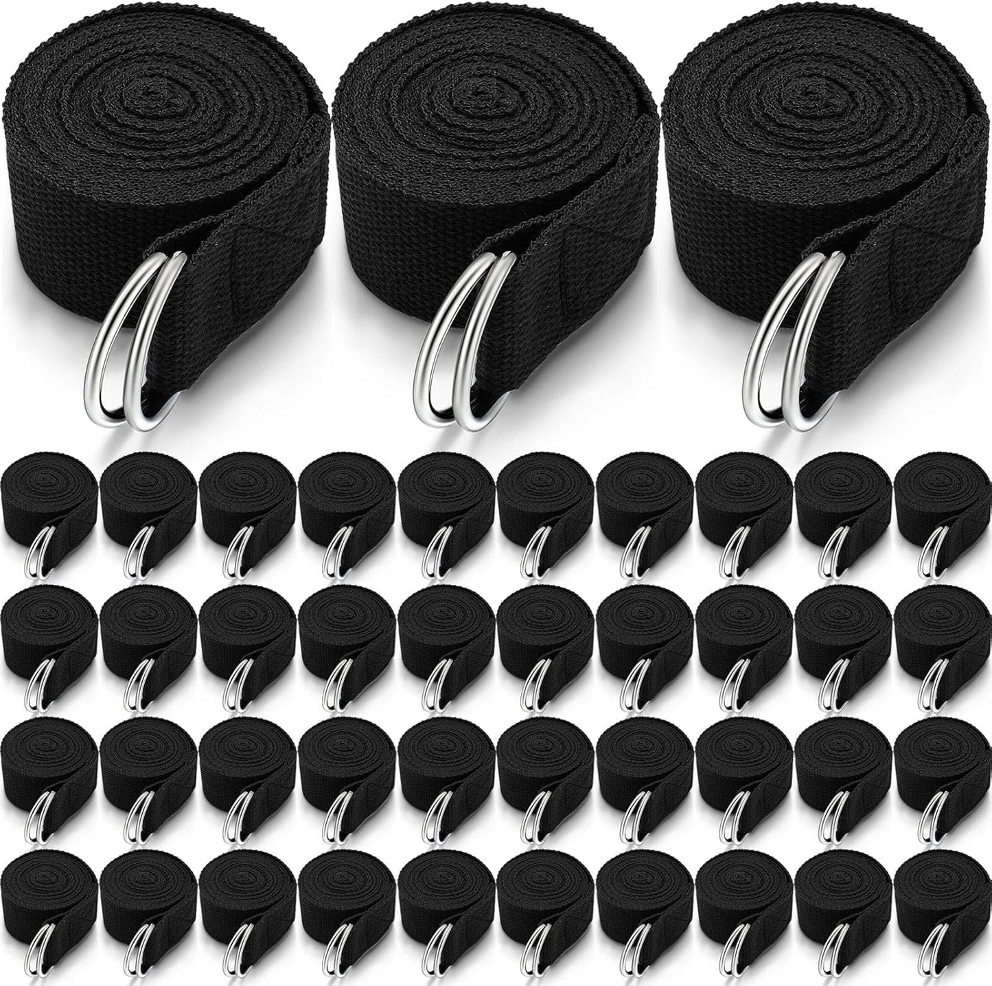 Yoga Strap Stretching Pilates Exercise Adjustable Straps 6 ft Non Elastic Yoga Belt with Adjustable D Ring Buckle for Pilates Gym Workouts Fitness