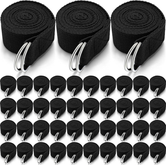 Yoga Strap Stretching Pilates Exercise Adjustable Straps 6 ft Non Elastic Yoga Belt with Adjustable D Ring Buckle for Pilates Gym Workouts Fitness