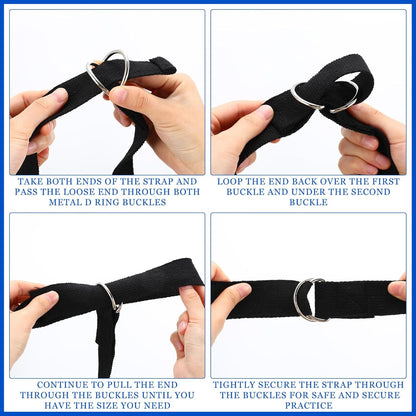 Yoga Strap Stretching Pilates Exercise Adjustable Straps 6 ft Non Elastic Yoga Belt with Adjustable D Ring Buckle for Pilates Gym Workouts Fitness