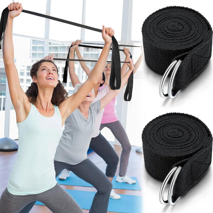 Yoga Strap Stretching Pilates Exercise Adjustable Straps 6 ft Non Elastic Yoga Belt with Adjustable D Ring Buckle for Pilates Gym Workouts Fitness