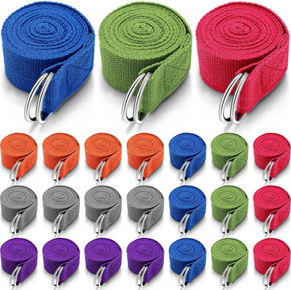 Yoga Strap Stretching Pilates Exercise Adjustable Straps 6 ft Non Elastic Yoga Belt with Adjustable D Ring Buckle for Pilates Gym Workouts Fitness