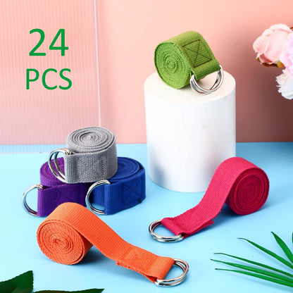 Yoga Strap Stretching Pilates Exercise Adjustable Straps 6 ft Non Elastic Yoga Belt with Adjustable D Ring Buckle for Pilates Gym Workouts Fitness