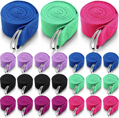 Yoga Strap Stretching Pilates Exercise Adjustable Straps 6 ft Non Elastic Yoga Belt with Adjustable D Ring Buckle for Pilates Gym Workouts Fitness