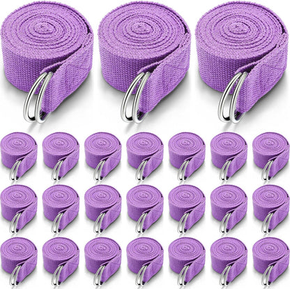 Yoga Strap Stretching Pilates Exercise Adjustable Straps 6 ft Non Elastic Yoga Belt with Adjustable D Ring Buckle for Pilates Gym Workouts Fitness