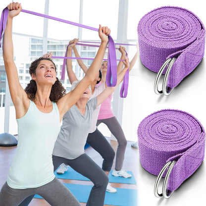 Yoga Strap Stretching Pilates Exercise Adjustable Straps 6 ft Non Elastic Yoga Belt with Adjustable D Ring Buckle for Pilates Gym Workouts Fitness