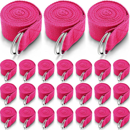 Yoga Strap Stretching Pilates Exercise Adjustable Straps 6 ft Non Elastic Yoga Belt with Adjustable D Ring Buckle for Pilates Gym Workouts Fitness