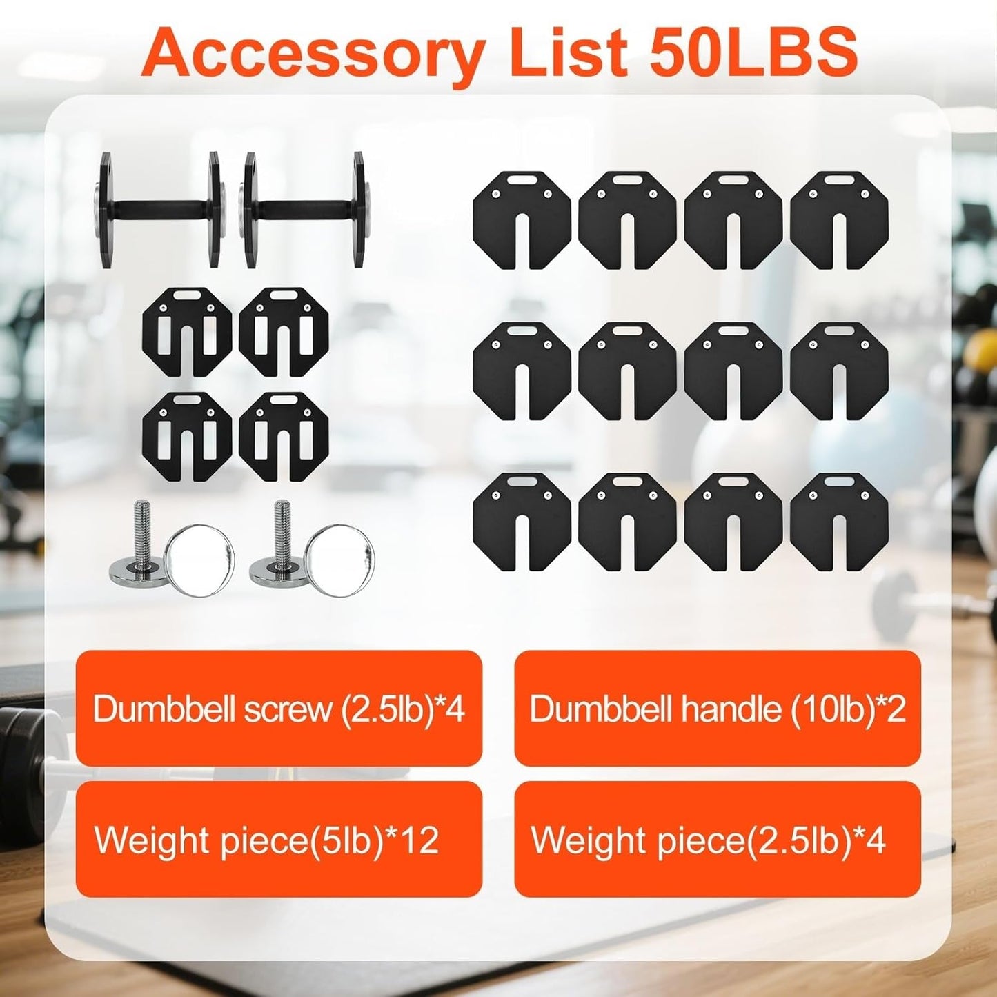 Adjustable Dumbbell Sets, Each 50/80/90/120LB Pairs Durable Steel Build, Free Weights Dumbbells Set of 2 with Anti-slip Handle, For Full Body Home Gym Workout Home Strength Training Equipment 50/80/90/120LBSX2