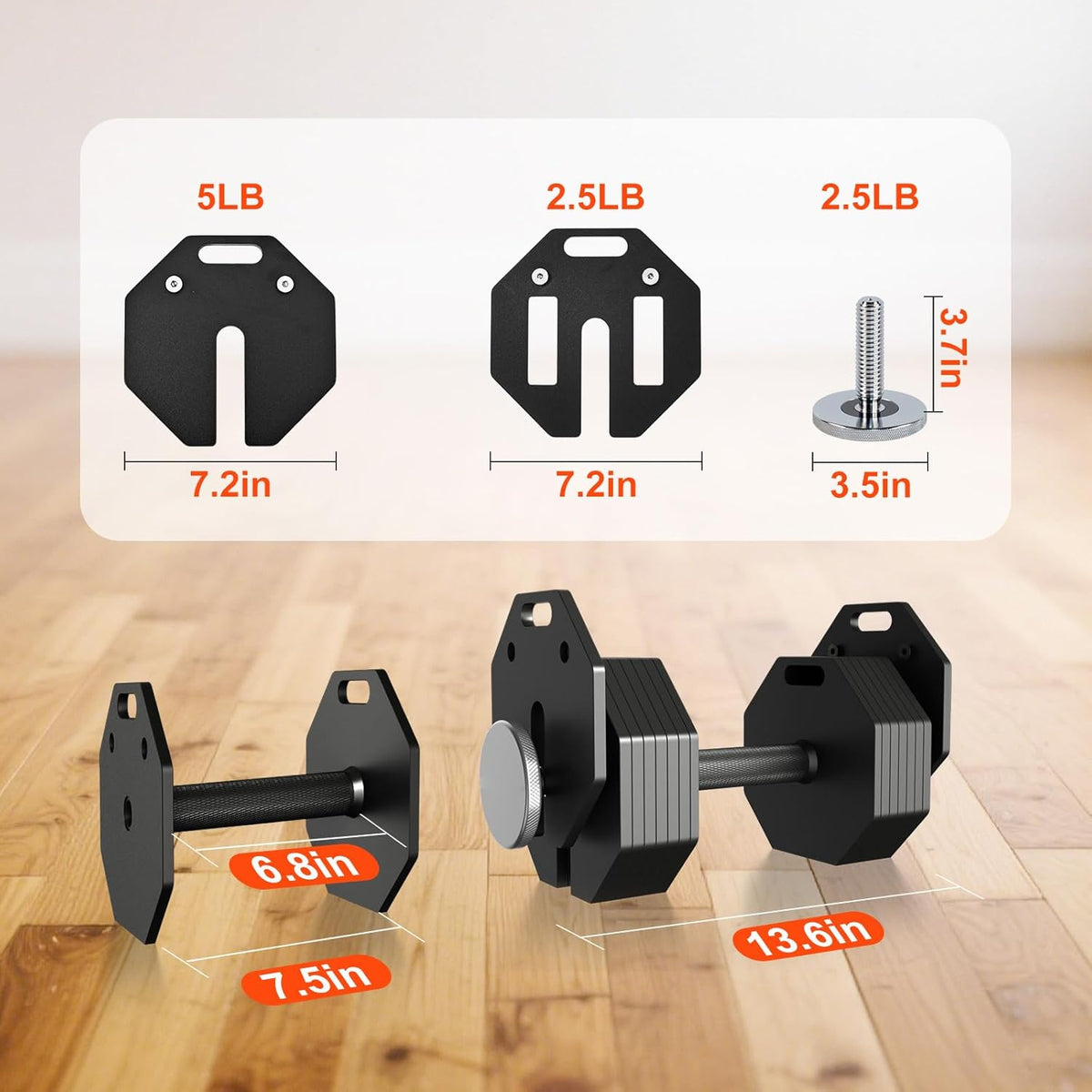 Adjustable Dumbbell Sets, Each 50/80/90/120LB Pairs Durable Steel Build, Free Weights Dumbbells Set of 2 with Anti-slip Handle, For Full Body Home Gym Workout Home Strength Training Equipment 50/80/90/120LBSX2