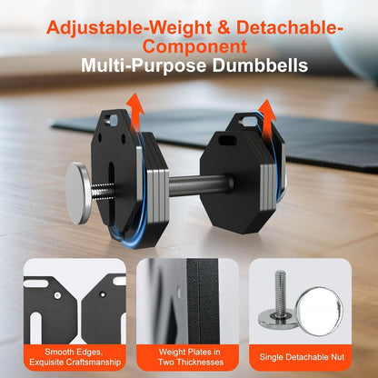 Adjustable Dumbbell Sets, Each 50/80/90/120LB Pairs Durable Steel Build, Free Weights Dumbbells Set of 2 with Anti-slip Handle, For Full Body Home Gym Workout Home Strength Training Equipment 50/80/90/120LBSX2