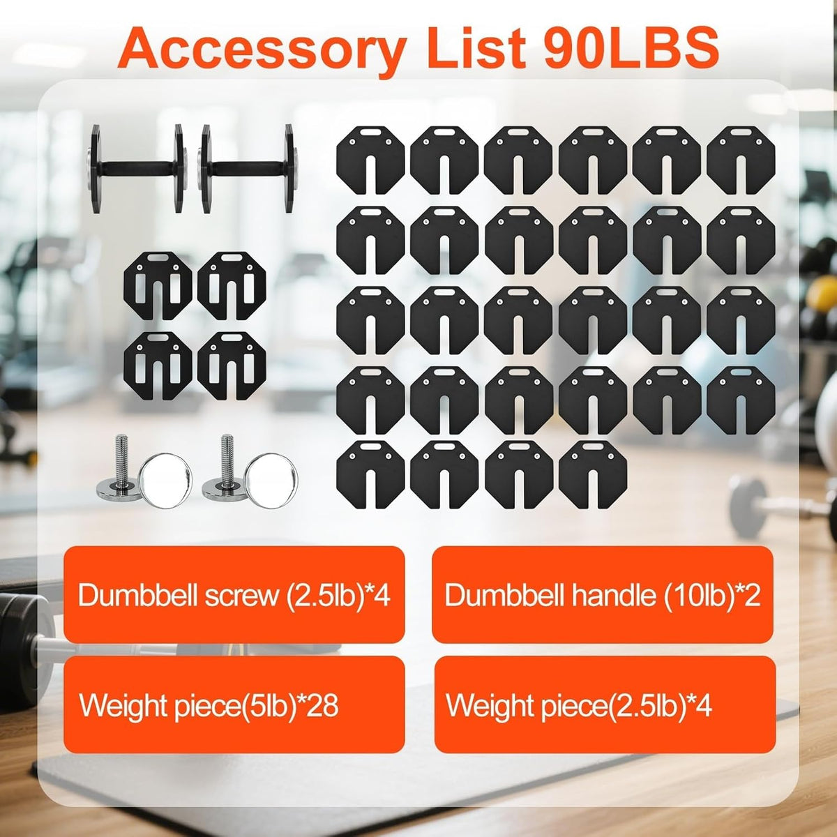 Adjustable Dumbbell Sets, Each 50/80/90/120LB Pairs Durable Steel Build, Free Weights Dumbbells Set of 2 with Anti-slip Handle, For Full Body Home Gym Workout Home Strength Training Equipment 50/80/90/120LBSX2