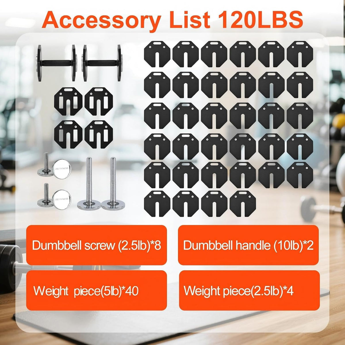 Adjustable Dumbbell Sets, Each 50/80/90/120LB Pairs Durable Steel Build, Free Weights Dumbbells Set of 2 with Anti-slip Handle, For Full Body Home Gym Workout Home Strength Training Equipment 50/80/90/120LBSX2