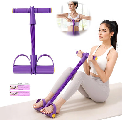 Pedal Resistance Band with Handles,6/8/10 Tube Stretch Band, Fitness Shaping Yoga Exercise Equipment, Natural Rubber Tension Rope, for Abdominal, Leg, Arm, Back Slimming Training