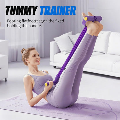 Pedal Resistance Band with Handles,6/8/10 Tube Stretch Band, Fitness Shaping Yoga Exercise Equipment, Natural Rubber Tension Rope, for Abdominal, Leg, Arm, Back Slimming Training
