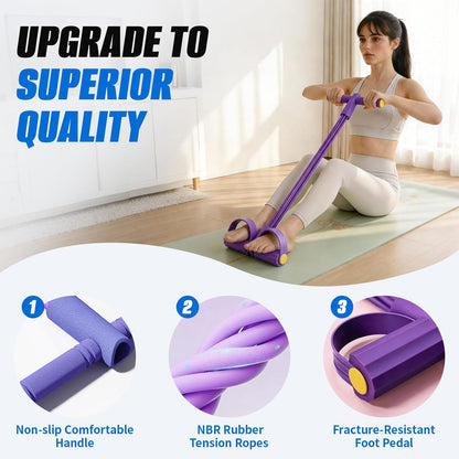 Pedal Resistance Band with Handles,6/8/10 Tube Stretch Band, Fitness Shaping Yoga Exercise Equipment, Natural Rubber Tension Rope, for Abdominal, Leg, Arm, Back Slimming Training
