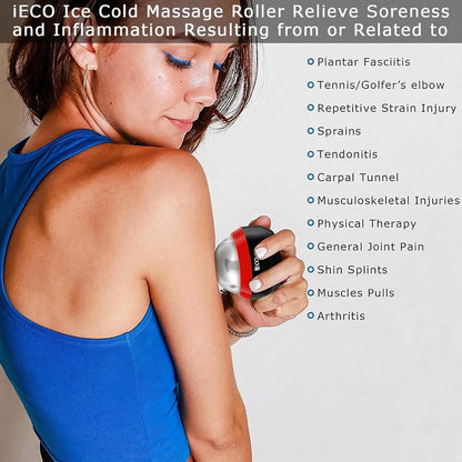 Cold Massage Roller Ball - Ice Roller Ball for Muscles Deep Tissue, Cold & Heat Therapy, Plantar Fasciitis Roller