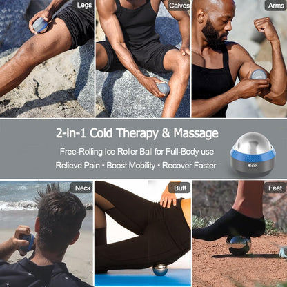Cold Massage Roller Ball - Ice Roller Ball for Muscles Deep Tissue, Cold & Heat Therapy, Plantar Fasciitis Roller