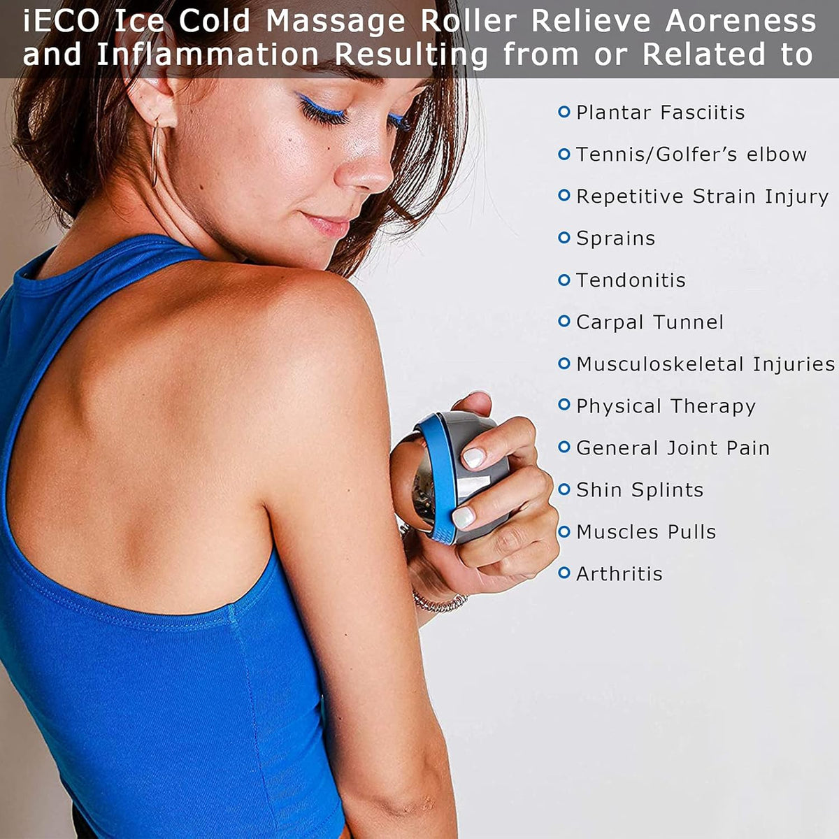 Cold Massage Roller Ball - Ice Roller Ball for Muscles Deep Tissue, Cold & Heat Therapy, Plantar Fasciitis Roller