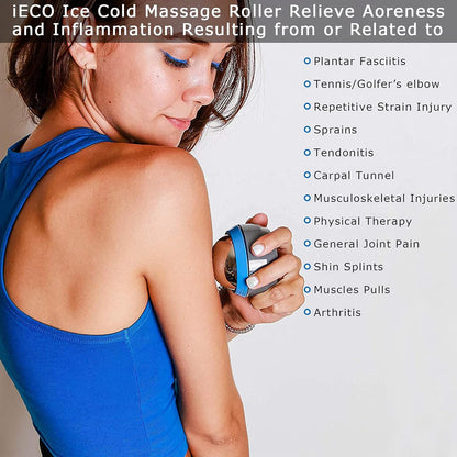 Cold Massage Roller Ball - Ice Roller Ball for Muscles Deep Tissue, Cold & Heat Therapy, Plantar Fasciitis Roller