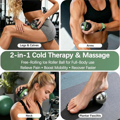 Cold Massage Roller Ball - Ice Roller Ball for Muscles Deep Tissue, Cold & Heat Therapy, Plantar Fasciitis Roller